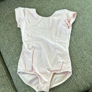 Mirella by Bloch Girls small Blush Pink Short Sleeve Dance leotard XS